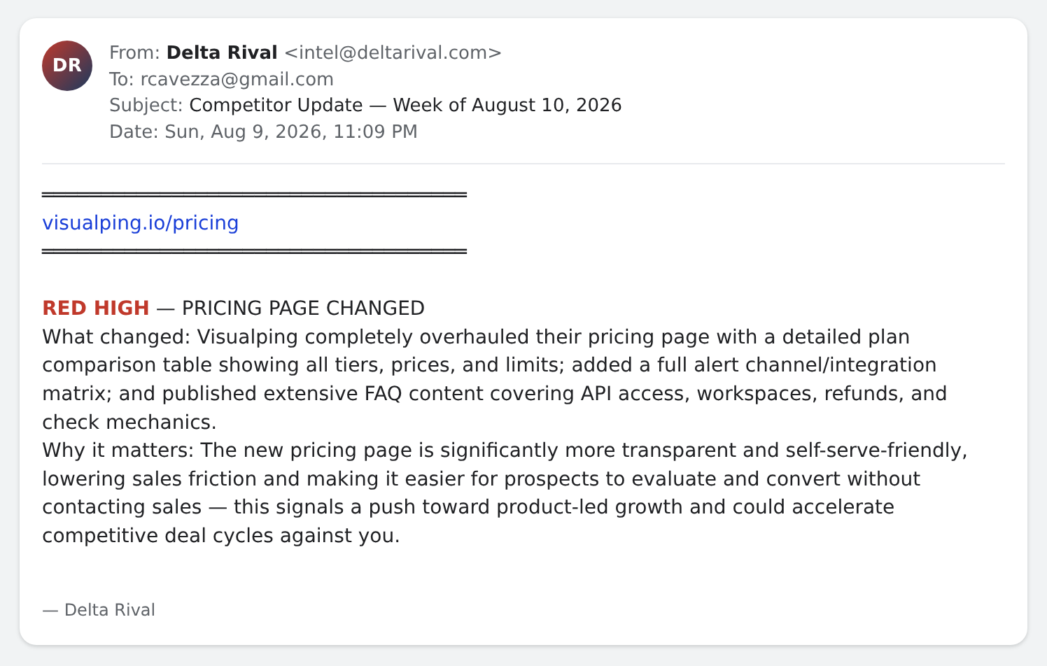 August 10 Visualping RED HIGH pricing page