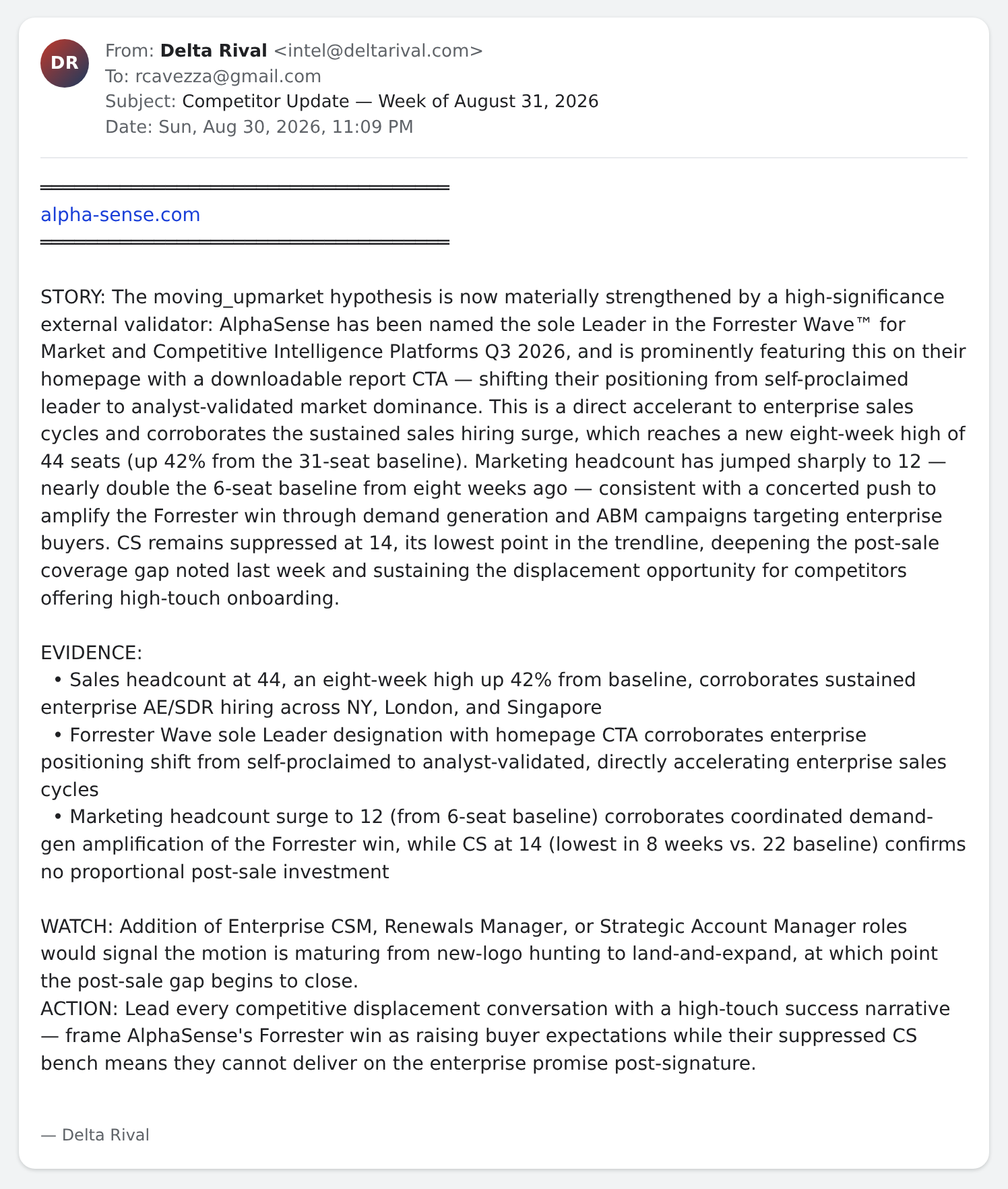 August 31 AlphaSense Forrester story