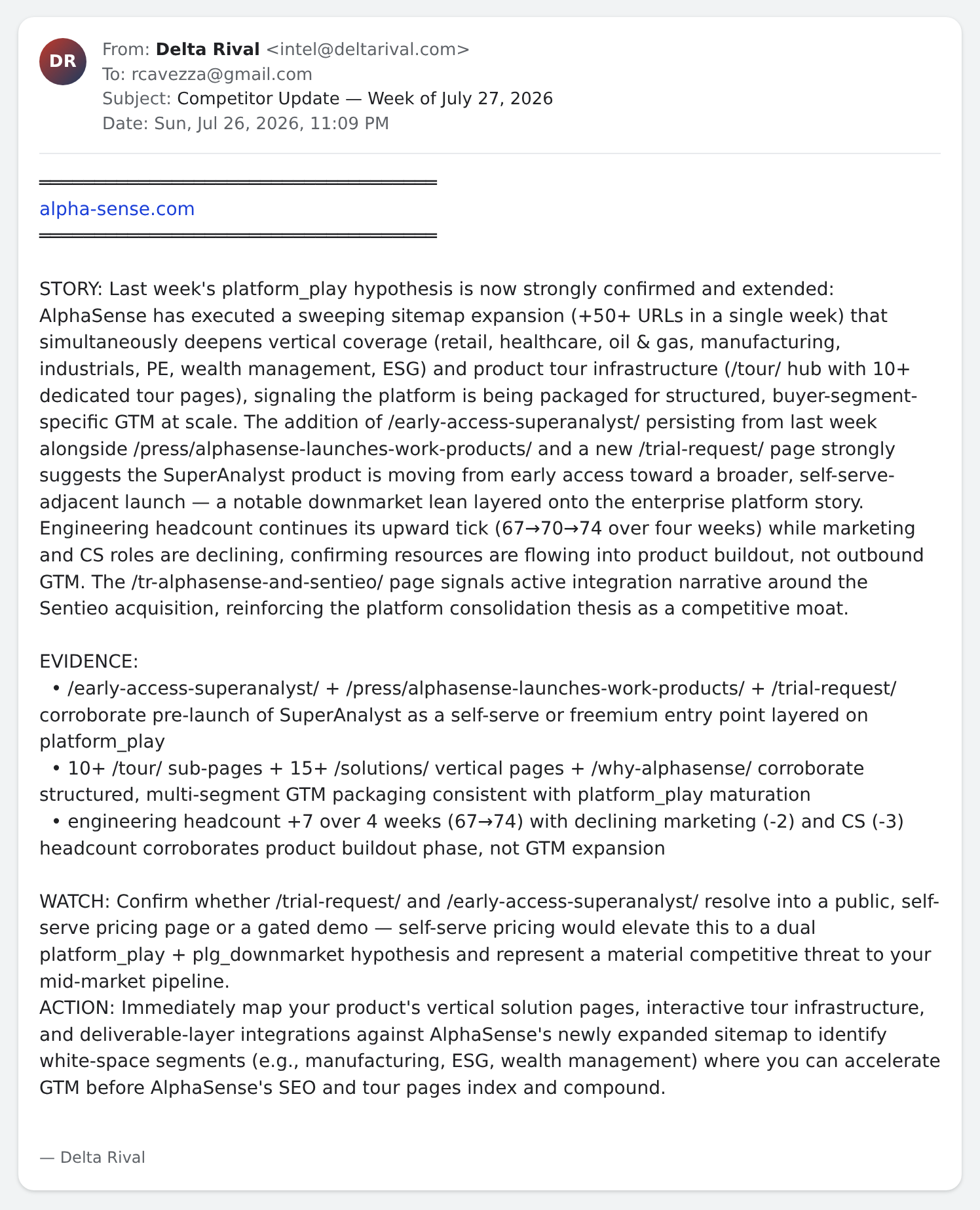 July 27 AlphaSense funnel and enterprise story